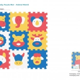 Habos kirakós szőnyeg állatokkal, 9 db, EVA, 10 hónapos kortól, 3D formák építése