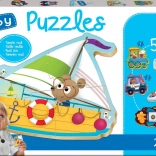 Baba puzzle Állatkákat szállító járművek 5 az 1-ben