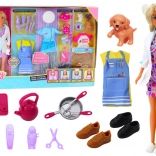 Anlily 4 az 1-ben baba – orvos, fodrász, szakács és állatgondozó ruhákkal és kiegészítőkkel