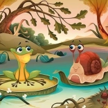 Fából készült puzzle – Tavi barátok, 50 darab