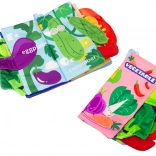 Puha textil babakönyv – zöldségek, susogó és sípoló