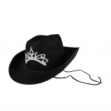 Fekete cowboy kalap koronával hölgyeknek