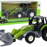 Zöld traktor krokodil típusú rakodóval – gyerek mezőgazdasági gép