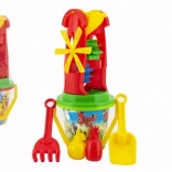 Homokozókészlet malommal és formákkal