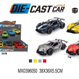 Fém versenyautó modell pull-back funkcióval