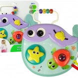 Interaktív bálna babáknak – csörgő és fejlesztő játék