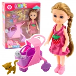 Mini baba babakocsival és kiscicákkal