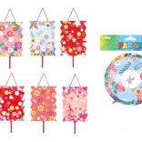 Lampion henger 16 cm virágmintával