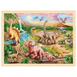 Goki fa puzzle – Dinoszaurusz ösvény, 96 darab