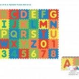 Habbetűs és -számos puzzle szőnyeg, 36 darab EVA habból