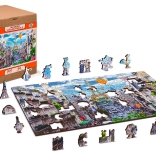 Fa puzzle Mozgalmas Párizs 2 az 1-ben, 150 darab