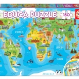 Educa Puzzle Világ Emlékhelyei Térkép, 150 Darab