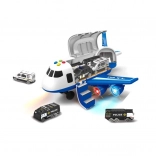 Rendőr repülőgép rakománytérrel és 3 kisautó