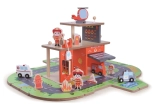 Fa tűzoltóállomás 2 az 1-ben – állomás és autó