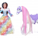 Hercegnő baba lóval és kiegészítőkkel, 29 cm