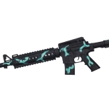 Gyerek műanyag puska lendkerékkel, 61 cm, fekete-kék