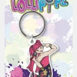 Gumírozott LOLLIPOPZ kulcstartó, rózsaszín