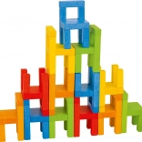 GOKI fa egyensúlyozó játék rakosgatható székecskékkel