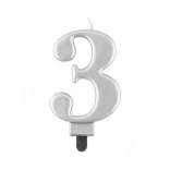 Ezüst színű szám alakú gyertya