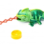 Interaktív zöld kaméleon távirányítóval és LED fényekkel