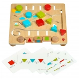 Fa labirintus geometriai formákkal és mintakártyákkal LUCY & LEO