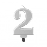 Ezüst tortagyertya 2-es szám