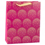 Elegáns ajándéktáska arany csillagok rózsaszín