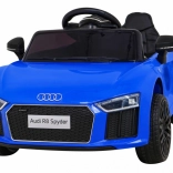 Elektromos AUDI R8 Spyder gyerekautó – kék, távirányítóval, EVA kerekekkel és MP3-mal