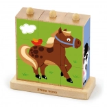 Fa kockák – farmi állatkák, 9 db