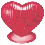 3D Kristály puzzle piros szív 46 darabból