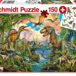 Puzzle dinoszauruszok 150 darab + tetoválások SCHMIDT