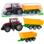 Piros mezőgazdasági traktor sárga utánfutóval 46 cm
