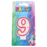 Parti gyertya Szám 9 Piros