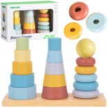 Tooky Toy fa válogató torony – Montessori három torony