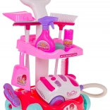 Gyermek takarítókészlet interaktív porszívóval és gurulós kocsival