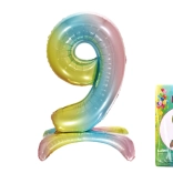 Szivárványos 9-es szám lufi 80 cm