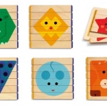 Fa egyszerű kirakós színes állatokkal