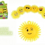 Antistressz szilikon smiley labda, 8 cm, fénnyel