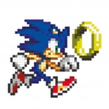 Jixelz Remix műanyag pixel art kirakó Sonic és arany gyűrű