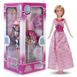 Divatbaba gardróbbal, 29 cm