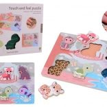 JOUÉCO fa tapintásos kirakó állatokkal