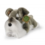 Plüss törpe schnauzer fekvő, környezetbarát, 28 cm