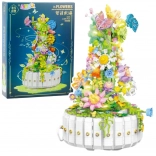 Építőkészlet Virágkompozíció Pillangókkal és LED Világítással