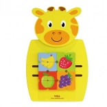 VIGA Montessori fa manipulációs tábla zsiráf alakban FSC tanúsítvánnyal