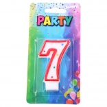 Parti gyertya szám hetes piros
