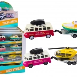 Terepjáró kisautó hajóval vagy helikopterrel fémből