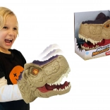 Dinoszaurusz fej hatásokkal kézre 20 cm