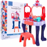 Interaktív gyerek pipereasztal varázspálcával, hajszárítóval és 28 kiegészítővel