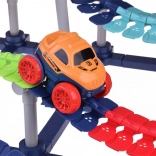 Hosszú, rugalmas versenypálya készlet 291 darabbal és kisautóval