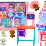 Orvosi készlet babával, állatokkal és kiegészítőkkel